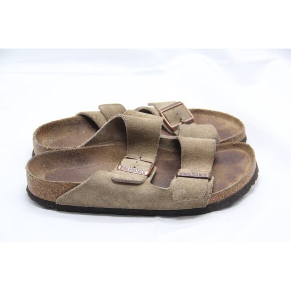 Birkenstock Arizona Sandals Women's EU36 5-5.5 Brown Suede Soft Footbed Slip-on - Picture 1 of 6